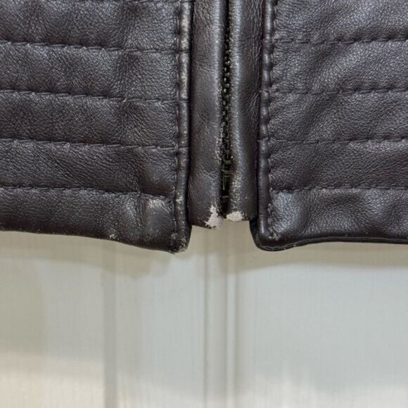 Via Spiga Genuine Leather Brown Jacket Women’s Sz XS - Picture 4 of 16